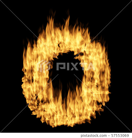 Flame letter isolated on the black background 57553069