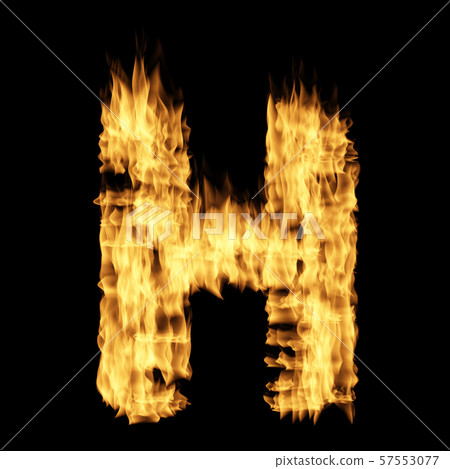 Flame letter isolated on the black background Flame letter isolated on the black background 57553077