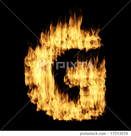 Flame letter isolated on the black background 57553078