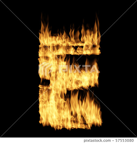 Flame letter isolated on the black background 57553080