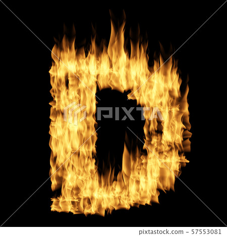 Flame letter isolated on the black background Flame letter isolated on the black background 57553081