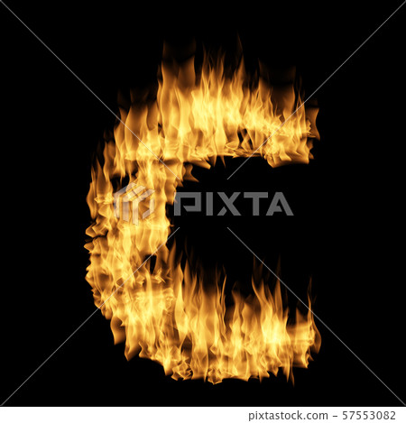 Flame letter isolated on the black background Flame letter isolated on the black background 57553082