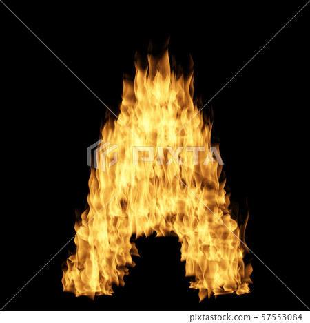 Flame letter isolated on the black background 57553084