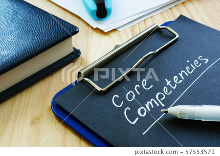 Core competencies list on the black page. 57553571