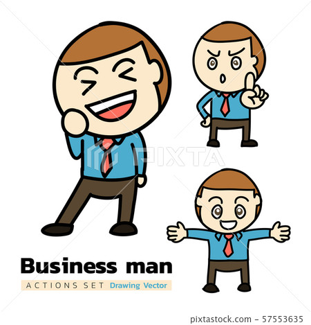 Business man in 3 actions - Happy set 2 Business man in 3 actions - Happy set 2 57553635