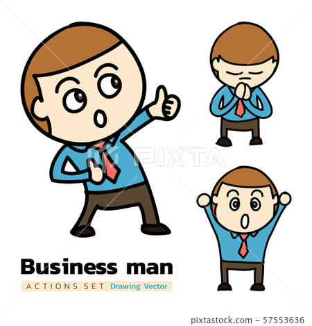 Business man in 3 actions - Happy set 1 Business man in 3 actions - Happy set 1 57553636