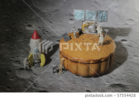 a fun of spacemen walk on the moon cake 57554428