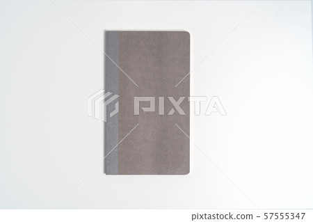 gray notebook isolated on white background.top 57555347