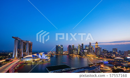 Singapore cityscape Blue Moment Singapore cityscape Blue Moment 57557168