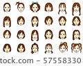 Young woman face ② (color) 57558330