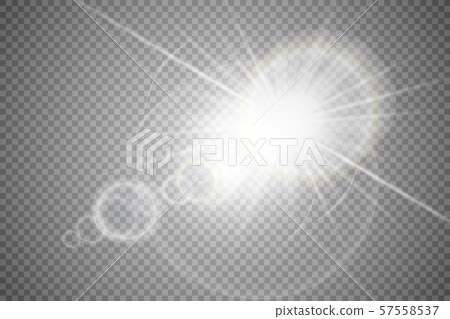 Vector transparent sunlight special lens flare light effect. Sun flash with rays and spotlight 57558537