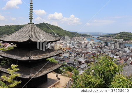 Onomichi landscape Triple tower Important cultural property Hiroshima Prefecture Onomichi landscape Triple tower Important cultural property Hiroshima Prefecture 57558640