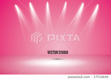 Empty pink studio room, used as background for display your products - Vector 57558699