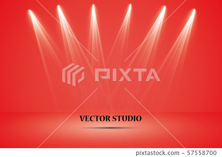 Empty red studio room, used as background for display your products - Vector Empty red studio room, used as background for display your products - Vector 57558700