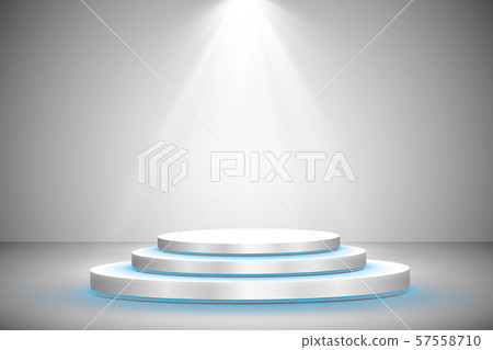 White round podium. Pedestal. Scene. Vector illustration. White round podium. Pedestal. Scene. Vector illustration. 57558710