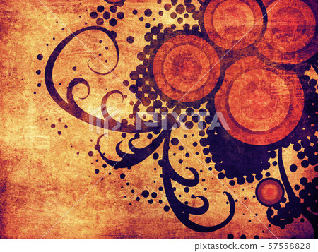 Abstract floral ornament with halftone 57558828