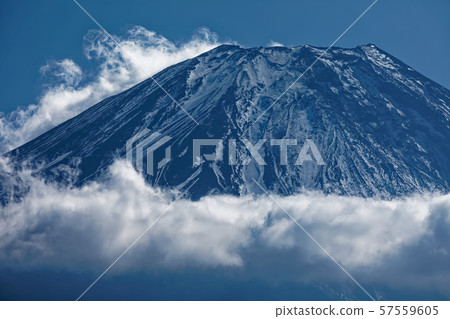 Mt. Fuji in the clouds seen from the Asagiri Plateau Mt. Fuji in the clouds seen from the Asagiri Plateau 57559605