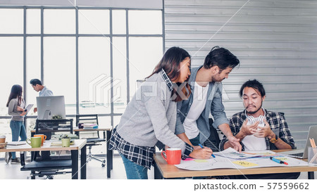 creative designer team argument at casual meeting 57559662