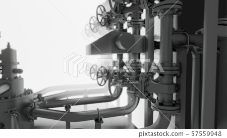 Abstract Industrial Equipment with smoke or fog 57559948