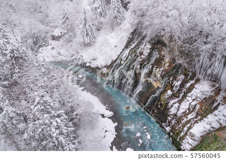 Winter Shiraito Falls / Sightseeing image of Biei-cho, Hokkaido Winter Shiraito Falls / Sightseeing image of Biei-cho, Hokkaido 57560045