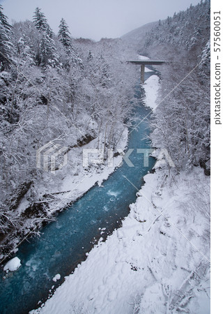Winter Shiraito Falls / Sightseeing image of Biei-cho, Hokkaido Winter Shiraito Falls / Sightseeing image of Biei-cho, Hokkaido 57560051