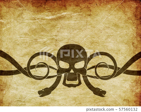 Grunge skull and snake 57560132