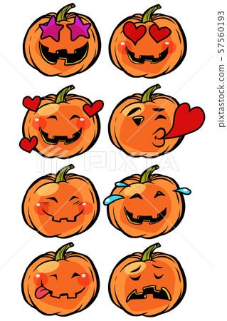 love heart passion confusion Emoji Halloween pumpkin set collection love heart passion confusion Emoji Halloween pumpkin set collection 57560193