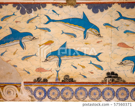 Dolphin fresco, symbol of minoan culture 57560371