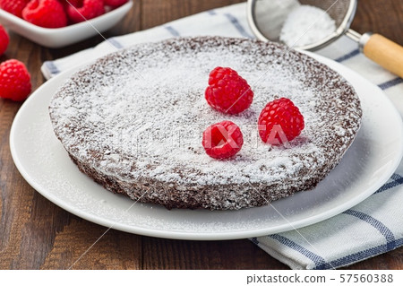 Chocolate sticky brownie cake, swedish dessert Chocolate sticky brownie cake, swedish dessert 57560388