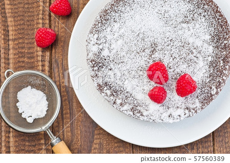 Chocolate sticky brownie cake, swedish dessert Chocolate sticky brownie cake, swedish dessert 57560389