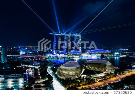[新加坡風光]濱海灣夜景和激光錶演 57560620
