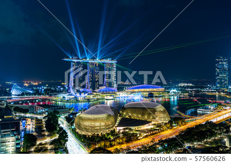 [新加坡風光]濱海灣夜景和激光錶演 57560626