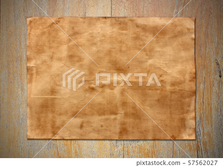 Old paper sheet on old wood background texture Old paper sheet on old wood background texture 57562027