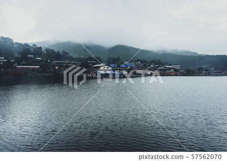 Reservoir village, reservoir view at Ban Rak Thai, Mae Hong Son 57562070