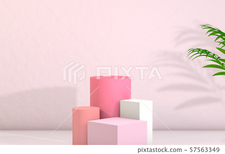 3d rendering. Natural beauty backdrop for cosmetic product display. fashion beauty pink color background. 3d rendering. Natural beauty backdrop for cosmetic product display. fashion beauty pink color background. 57563349
