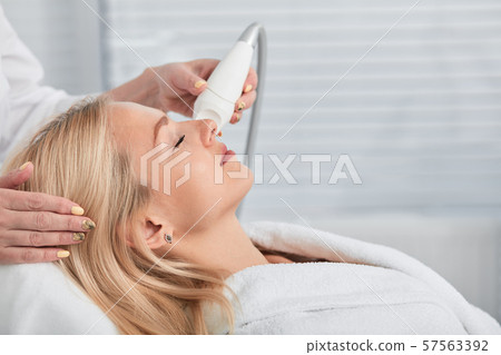 awesome blonde woman having a rest in the clinic 57563392