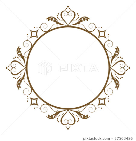 Elegant heart round frame 57563486
