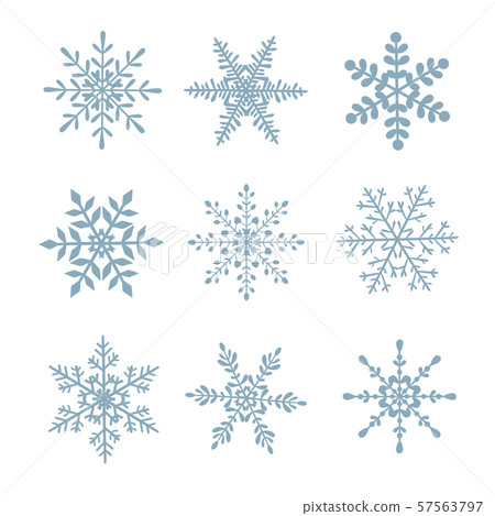 Set of vectors snowflakes on white isolated background. Set of vectors snowflakes on white isolated background. 57563797