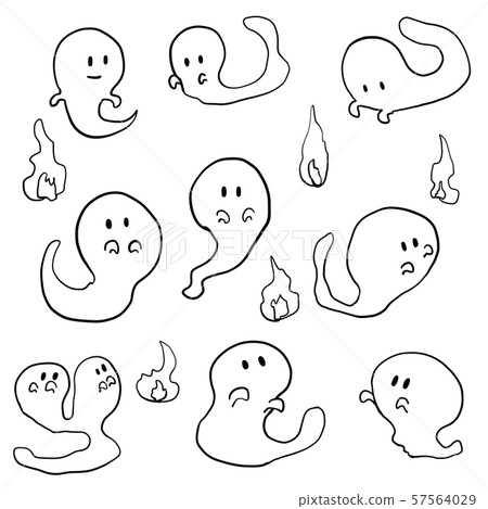 Ghost / Obake / Ghost line drawing 57564029