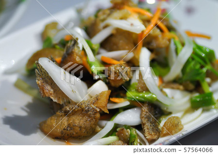 fish salad or fried fish salad ,spicy salad 57564066