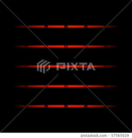 3d red fading neon light elements, horizontal... - Stock Illustration ...