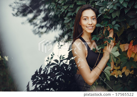 Cute girl have a rest in a summer park 57565522