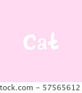 Hand-drawn flat Cat lettering logo with a paw 57565612