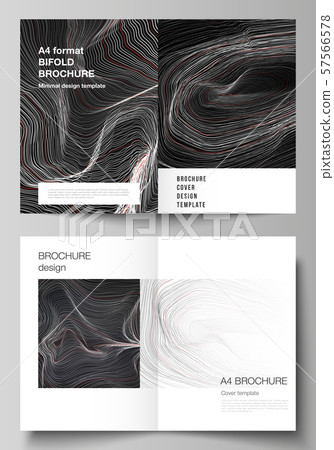 The vector layout of two A4 format modern cover mockups design templates for bifold brochure 57566578