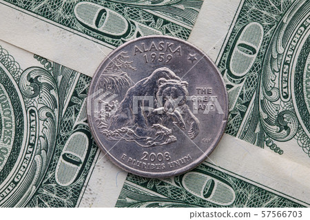 Symmetric composition of US dollar bills and a 57566703