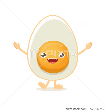 vector funny cartoon cute smiling tiny boiled... - Stock Illustration ...