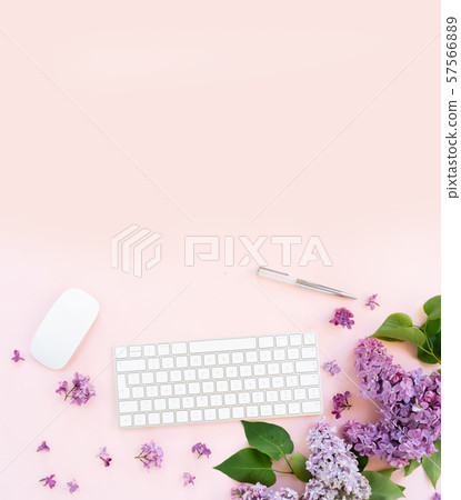 Top view home office workspace Top view home office workspace 57566889