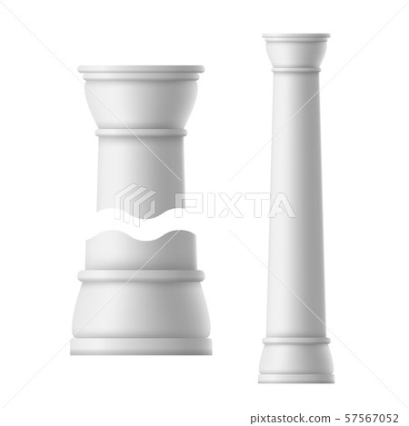 Realistic Detailed 3d Dorian Ancient Columns - Stock Illustration 