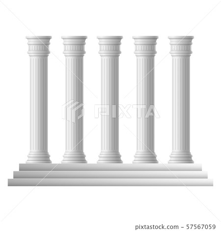 Realistic Detailed 3d Row Ancient Columns Set.... - Stock Illustration ...