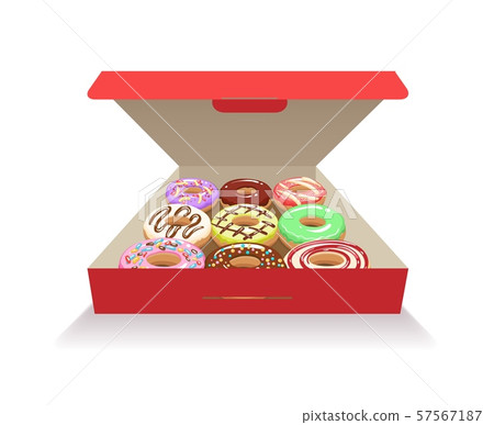 Donuts in box - Stock Illustration [57567187] - PIXTA